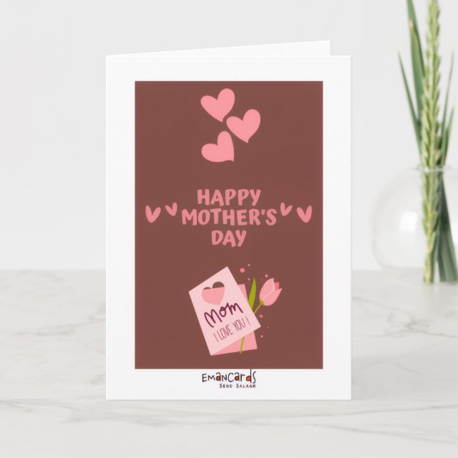 Cartão Mother's Day - Pink Hearts (Frente)