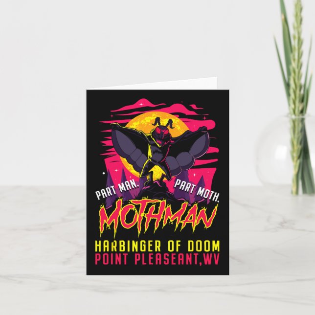 Cartão Mothman Fun Cryptid Harbinger Part Man Part Moth (Frente)
