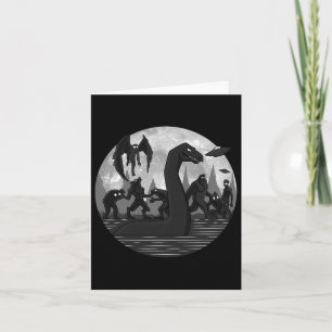 Cartão Mothman Pé Grande Monstro do Lago Ness Alienígenas