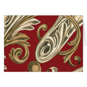 Cartão Motif Botânico Elegante com Folhagem de Tan