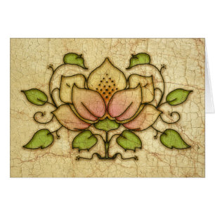 Cartão Motif De Flor E Vinha