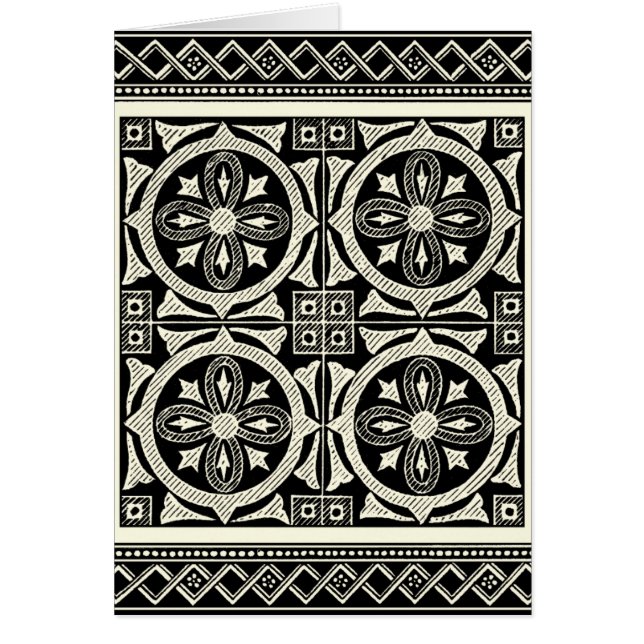 Cartão Motif de Mandala Preto e Branco pelo Vision Studio (Frente)