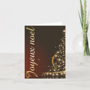 Cartão Motif de Noël rouge avec arbre de Noël doré