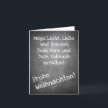 Cartão Motif natalino no estilo de quadro de aviso - Cart<br><div class="desc">Motivo natalino em forma de quadro com as palavras Frohe Weihnacht em alemão,  espanhol,  francês,  inglês</div>