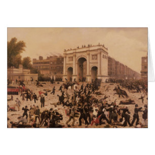 Cartão Motinas de Manhood Sufrage no Hyde Park, 1866