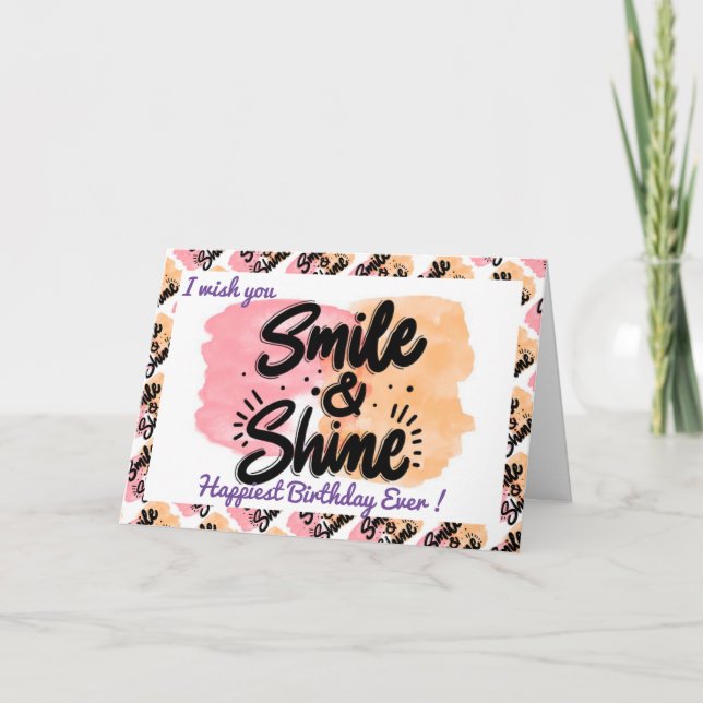 Cartão Motivação de Aniversário Mais Feliz (Frente)