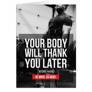 Cartão Motivação de Gym de Workout - Duro de Trabalho