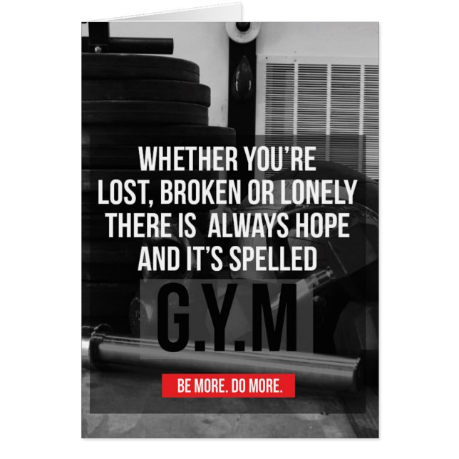 Cartão Motivação de Gym do Workout (Frente)