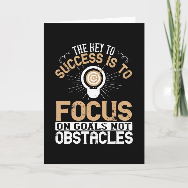 Cartão Motivation -Focus On Goals Not Obstacles (Frente)