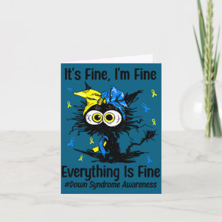 Cartão Motivational down syndrome awareness cat t21