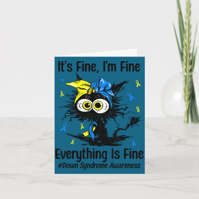 Cartão Motivational down syndrome awareness cat t21 (Frente)