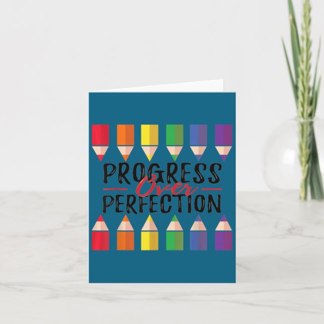 Cartão Motivational Progress Over Perfection Back To Scho (Frente)
