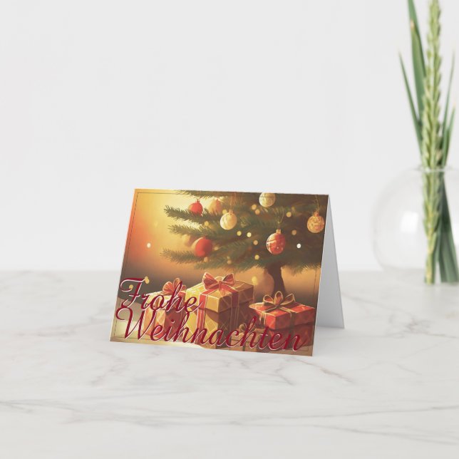 Cartão Motivo com presentes debaixo da árvore de Natal 37 (Frente)