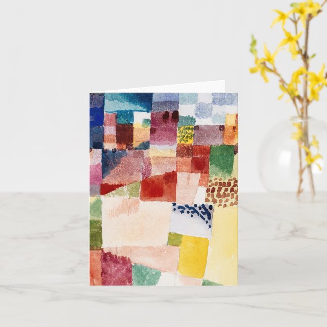 Cartão Motivo de Hammamet por Paul Klee, Arte Abstrata (Flor Amarela)