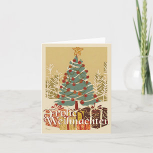 Cartão Motivo de Natal, com presentes debaixo da árvore d