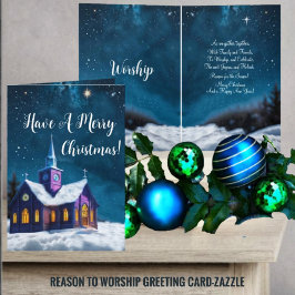 Cartão Motivo para a placa de saudação de Culto dobrada