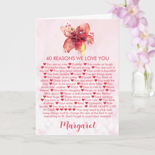 Cartão Motivos de aniversário de 40 anos Calla Lilly (Orquídea)