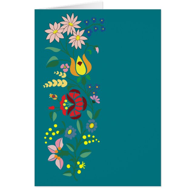 Cartão Motivos populares húngaros simples (Frente)