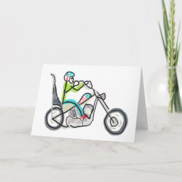 Cartão Motocicleta Chopper Stickman