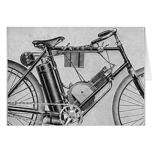 Cartão Motocicleta de Bouilly, 1895 (Frente horizontal)