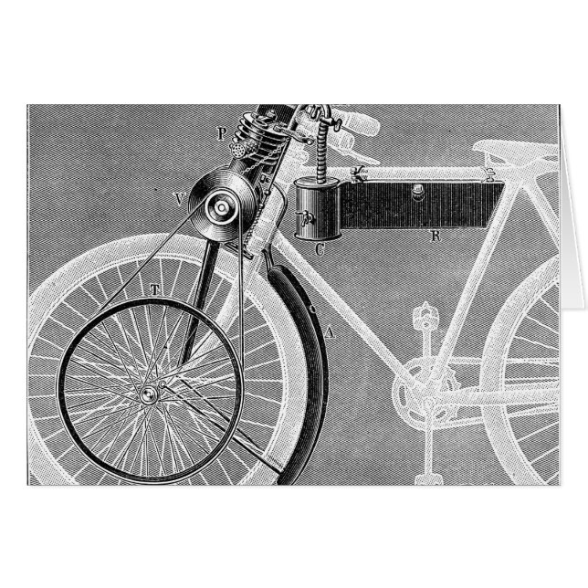 Cartão Motocicleta de Werner, 1898 (Frente horizontal)