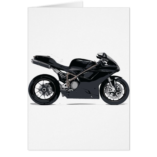 Cartão Motocicleta preta rápida (Frente)