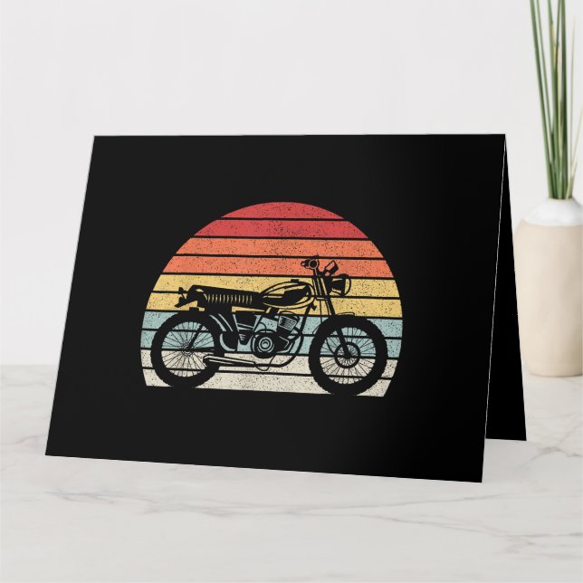 Cartão Motocicleta Vintage Retro (Frente)
