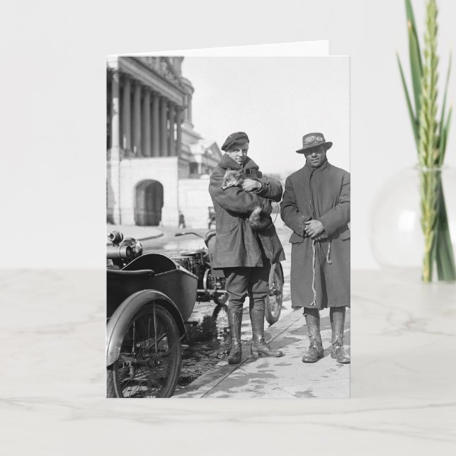 Cartão Motociclo com Sidecar, 1918 (Frente)