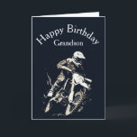 Cartão Motocross Grandson Birthday Esporte Corrida de Mot<br><div class="desc">Motocross Competitivo Esporte Corrida de Motocicleta Avô</div>