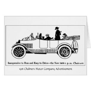 Cartão Motor 1916 de Chalmers do vintage Co.,