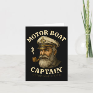 Cartão Motor Boat Capitão Funny Pontoon Motor Bos