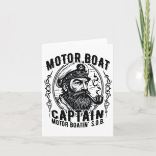Cartão Motor Boatin' S.o.b. Pontoon Capitão Vintage Em