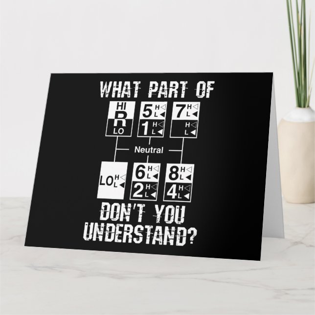 Cartão Motorista De Caminhão Engraçado Você Não Entenderá (Frente)