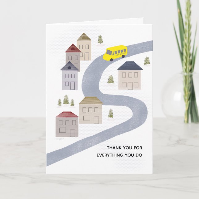 Cartão Motorista de Ônibus Natal Obrigado Professor (Frente)