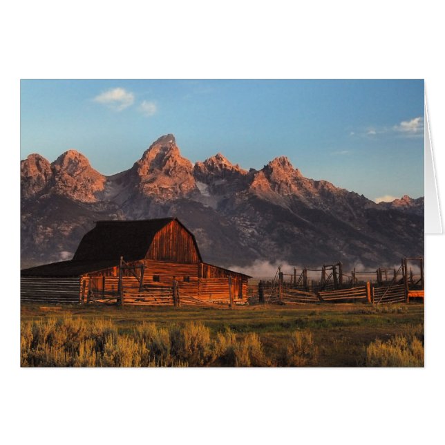 Cartão Moultan Barn Tetons (Frente horizontal)