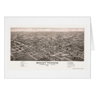 Cartão Mount Vernon, mapa panorâmico do IL - 1881