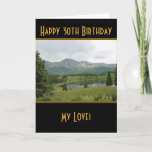 Cartão Mountain Lake - Happy 30th Birthday Card