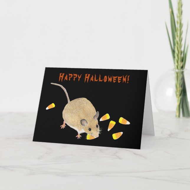 Cartão Mouse de Halloween de Truque ou Tratar com Milhas  (Frente)