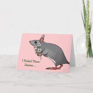 Cartão Mouse Segurando Visitas Para Seu Aniversário: Boni