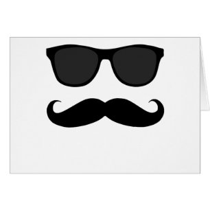 Cartão Moustache e presente pretos do humor dos óculos d