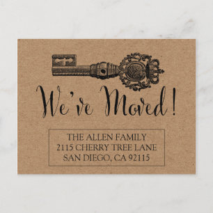 Cartão movente do anúncio - chave do vintage