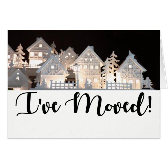 Cartão Movi casas de Natal iluminadas (Frente Horizontal)