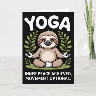 Cartão Movimento de Preguiça de Yoga Opcional Paz Interio