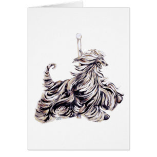 Cartão Movimento do Carrossel de Hound Afegão