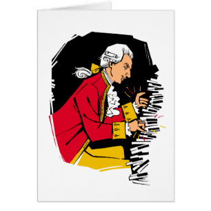 Cartão Mozart toca piano