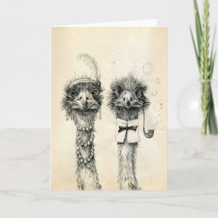 Cartão Mr. and Mrs. Ostrich