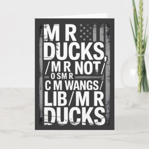 Cartão MR Ducks Piada Fonética Engraçada Americano Angust