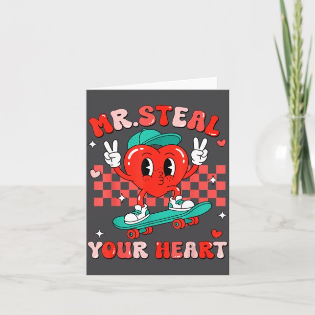 Cartão Mr Steal Your Heart For Boys Toddlers Valentine's  (Frente)