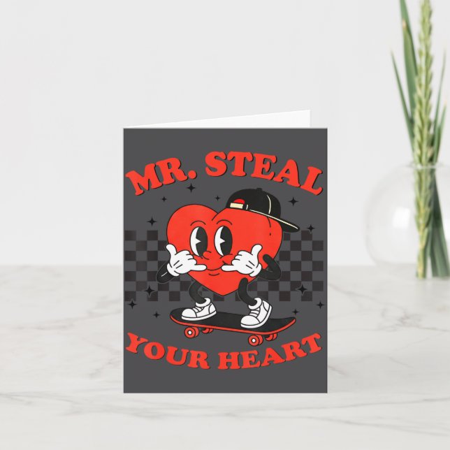 Cartão Mr Steal Your Heart For Boys Toddlers Valentine's  (Frente)