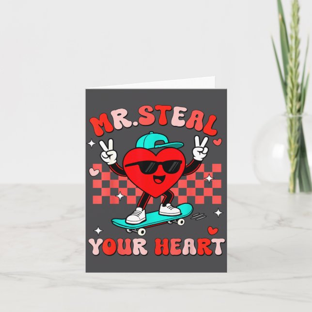 Cartão Mr Steal Your Heart For Boys Toddlers Valentine's  (Frente)